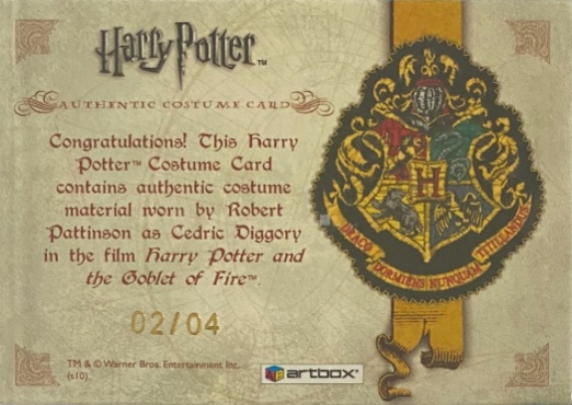 Cedric Diggory's Third Task Costume Crest - Back