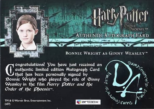 Bonnie Wright as Ginny Weasley - Back