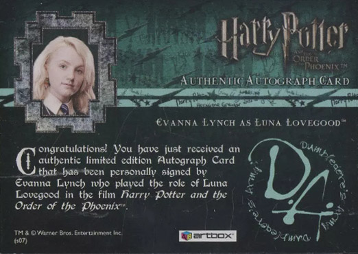 Evanna Lynch as Luna Lovegood - Back