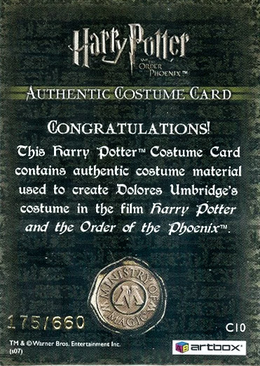 C10 - Dolores Umbridge's Costume - Back