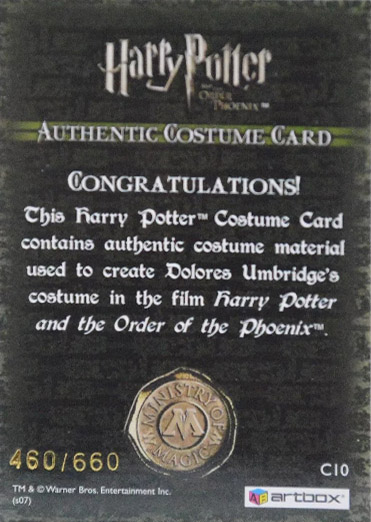 C10 - Dolores Umbridge's Costume - Back