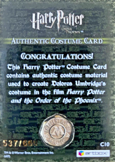 C10 - Dolores Umbridge's Costume - Back
