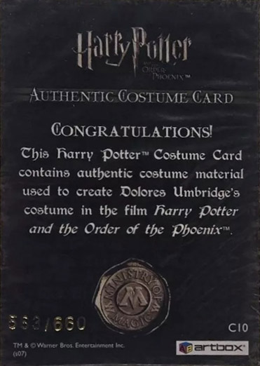 C10 - Dolores Umbridge's Costume - Back