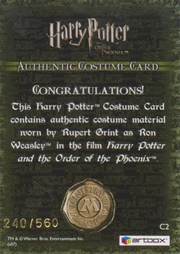 C2 - Ron Weasley's Shirt - Back