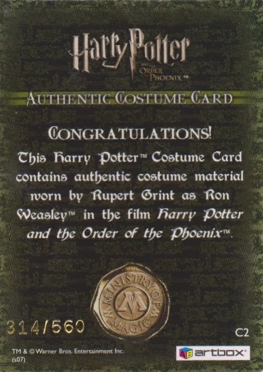 C2 - Ron Weasley's Shirt - Back