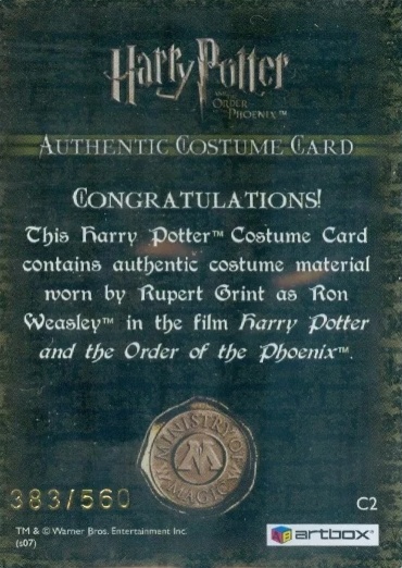 C2 - Ron Weasley's Shirt - Back