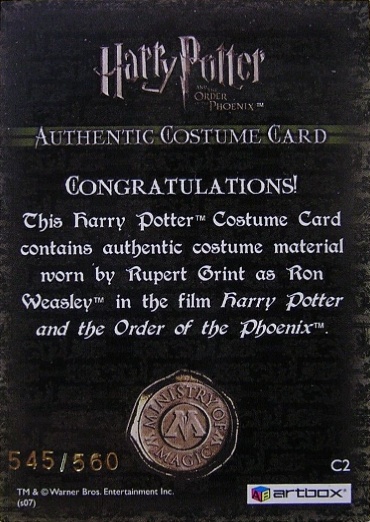 C2 - Ron Weasley's Shirt - Back