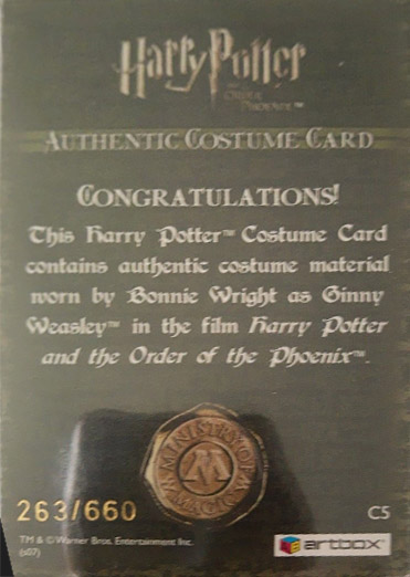 C5 - Ginny Weasley's Jumper - Back