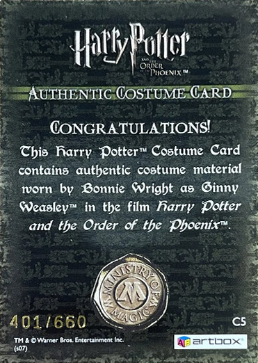 C5 - Ginny Weasley's Jumper - Back