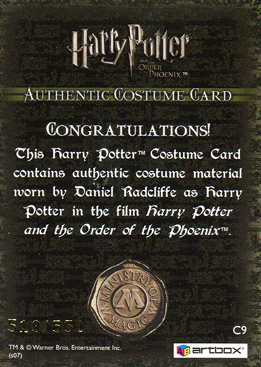 C9 - Harry Potter's Jumper - Back