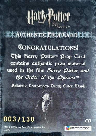 Ci3 - Bellatrix Lestrange's Death Eater Mask - Back