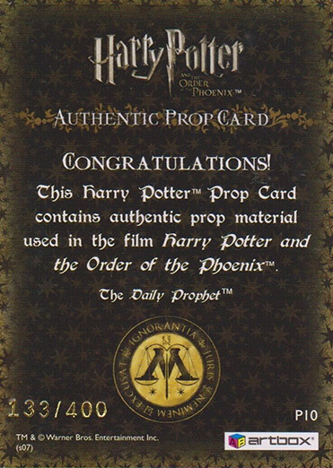 P10 - The Daily Prophet - Back