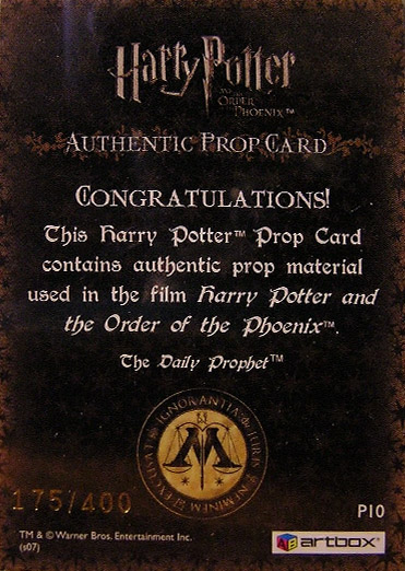 P10 - The Daily Prophet - Back