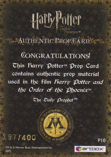 P10 - The Daily Prophet - Back