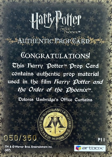 P11 - Dolores Umbridge's Office Curtains - Back