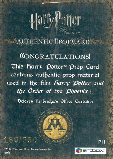 P11 - Dolores Umbridge's Office Curtains - Back