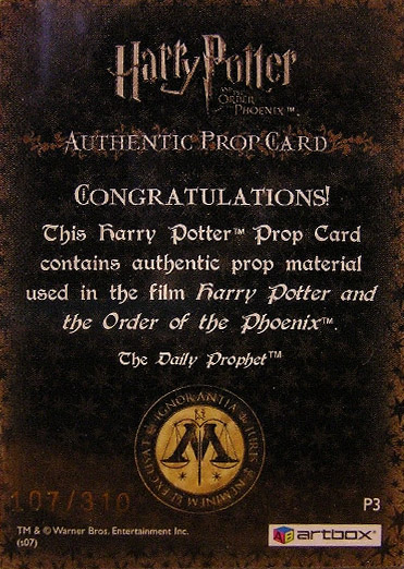 P3 - The Daily Prophet - Back