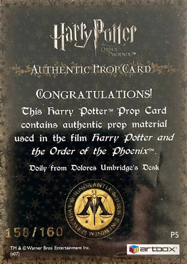 P5 - Doily From Dolores Umbridge's Desk - Back