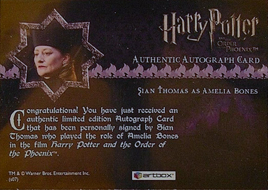 Sian Thomas as Amelia Bones - Back