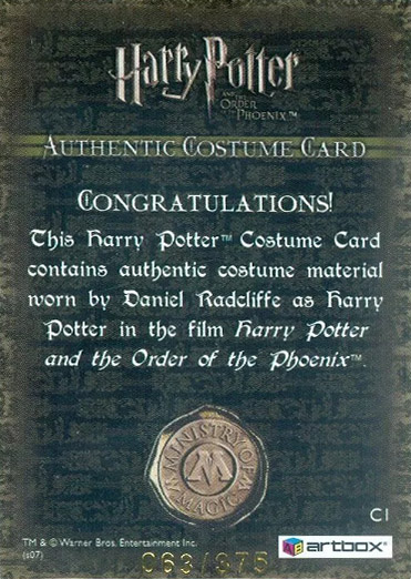 C1 - Harry Potter's Blue Hooded Shirt - Back