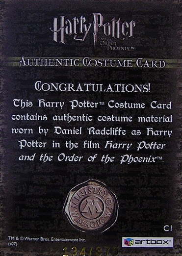 C1 - Harry Potter's Blue Hooded Shirt - Back