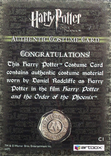 C1 - Harry Potter's Blue Hooded Shirt - Back