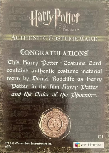 C1 - Harry Potter's Blue Hooded Shirt - Back