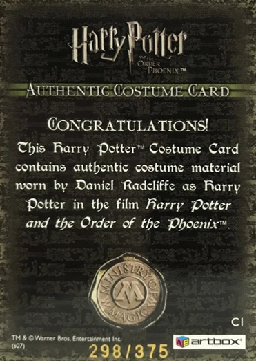 C1 - Harry Potter's Blue Hooded Shirt - Back