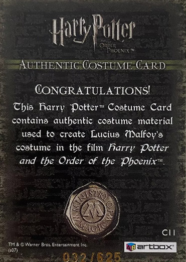 C11 - Lucius Malfoy Costume - Back