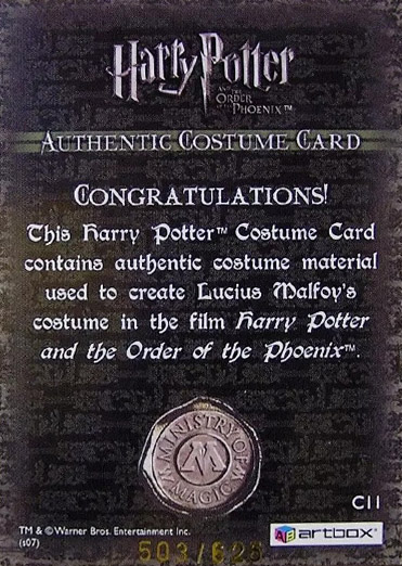 C11 - Lucius Malfoy Costume - Back