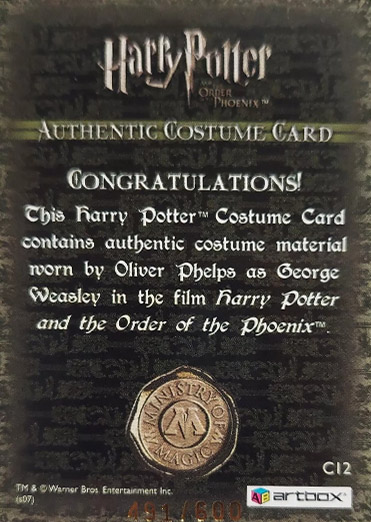 C12 - George Weasley's Beige Shirt - Back