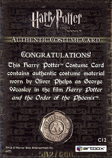 C12 - George Weasley's Beige Shirt - Back