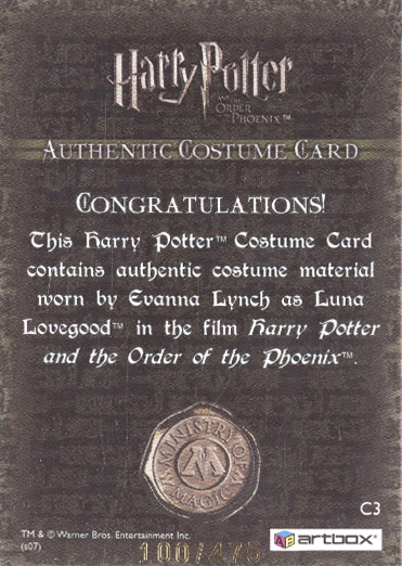 C3 - Luna Lovegood's School Sweater - Back