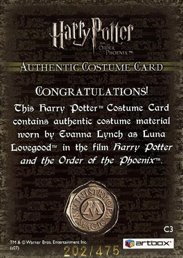 C3 - Luna Lovegood's School Sweater - Back