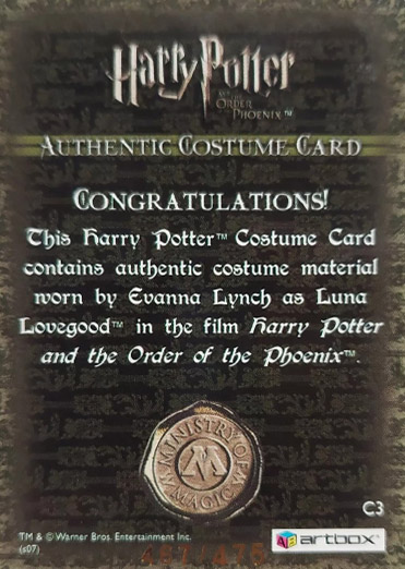 C3 - Luna Lovegood's School Sweater - Back