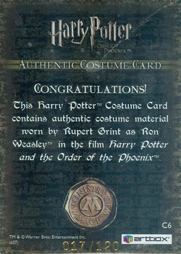 C6 - Ron Weasley's Tie - Back