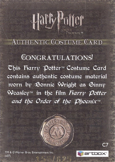 C7 - Ginny Weasley's Green Jacket - Back