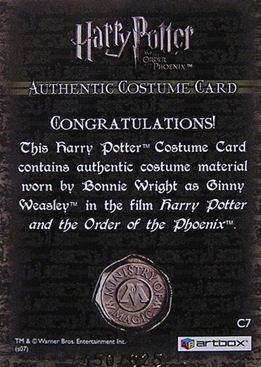 C7 - Ginny Weasley's Green Jacket - Back