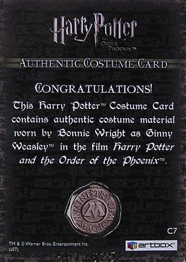 C7 - Ginny Weasley's Green Jacket - Back