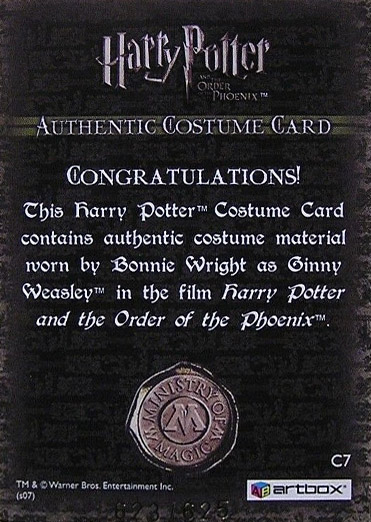 C7 - Ginny Weasley's Green Jacket - Back