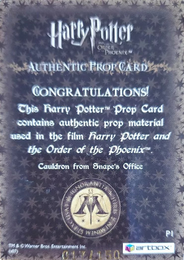 P1 - Cauldron from Snape's Office - Back