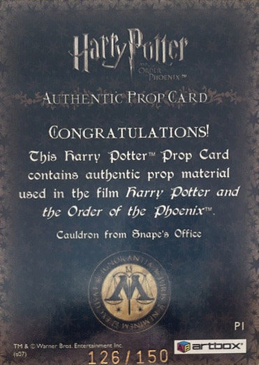 P1 - Cauldron from Snape's Office - Back