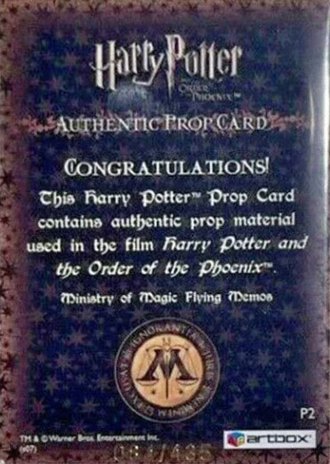 P2 - Ministry of Magic Flying Memos - Back