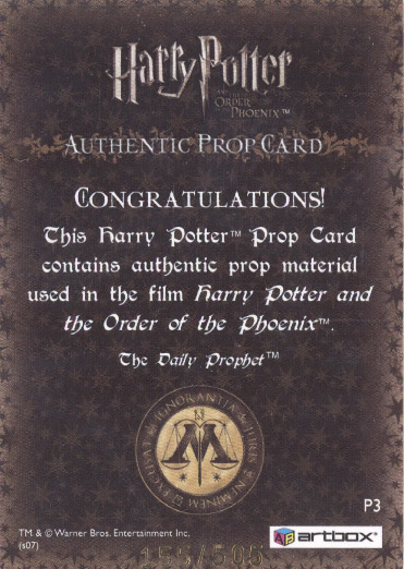 P3 - The Daily Prophet - Back