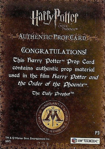 P3 - The Daily Prophet - Back