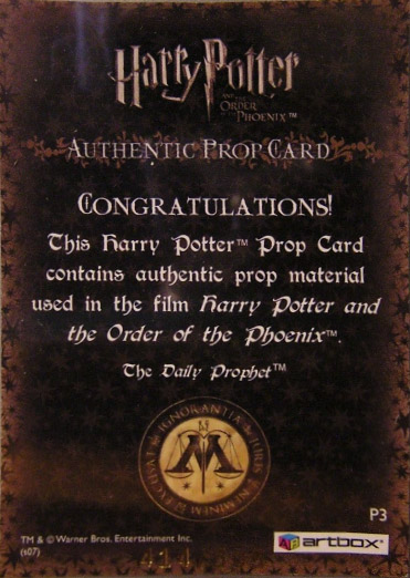 P3 - The Daily Prophet - Back