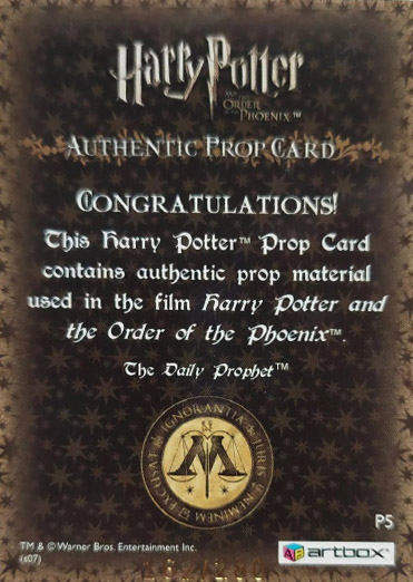 P5 - The Daily Prophet - Back