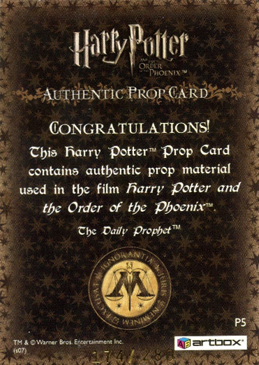 P5 - The Daily Prophet - Back