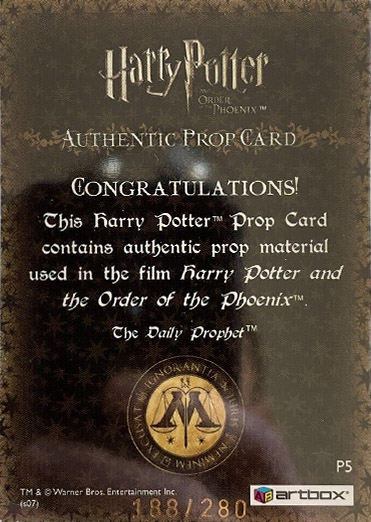 P5 - The Daily Prophet - Back