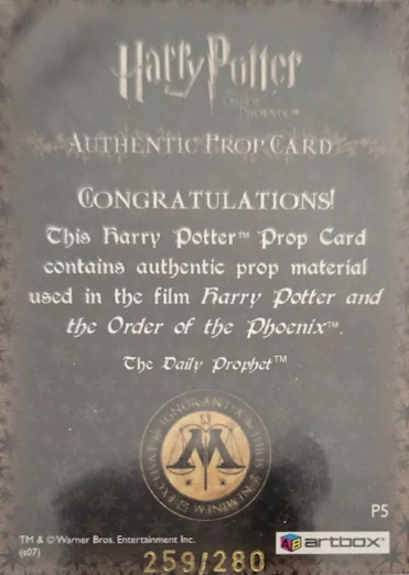 P5 - The Daily Prophet - Back